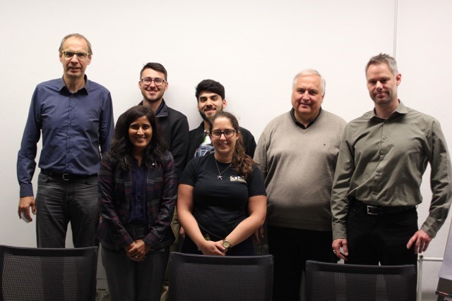 IRES Germany 2016 at Julich Pictured from left to right: Dr. Vaßen, Dr. Raghavan, Zachary Crain, Wilson Perez, Brooke Sarley, Dr. Mauer, and Dr. Mack 
